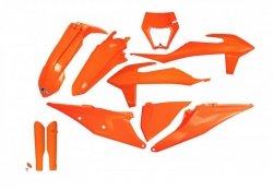 UFO KOMPLET PLASTIKÓW (FULL KIT) Z OSŁONAMI TELESKOPÓW (AMORTYZATORÓW) KTM EXC 125 20-21, EXC 250 / 300 TPI 20-23, EXC-F 250 / 3