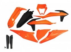 UFO KOMPLET PLASTIKÓW (FULL KIT) Z OSŁONAMI TELESKOPÓW (AMORTYZATORÓW) KTM EXC 125 20-21, EXC 250 / 300 TPI 20-23, EXC-F 250 / 3