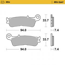 MOTO-MASTER KLOCKI HAMULCOWE RACING SINTER METAL SOFT: 22 (NITRO SPORT) PRZÓD / PRZEDNIE KH755 FANTIC XX 125, XEF/XXF 250/450, X