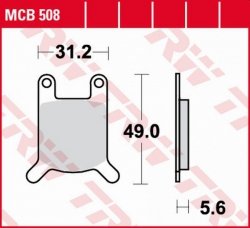 TRW LUCAS ZF KLOCKI HAMULCOWE KH050 ORGANIC PUCH COBRA 6GT, MONZA 4 '80-'84, ZUNDAPP KS 50 '76-'81, KS 80 &#