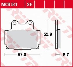 TRW ZF KLOCKI HAMULCOWE KH104 SINTER STREET YAMAHA FZR 250 87-88, TZR 85-92, FZ 600 86-87, FZS 600 FAZER 98-03, XJ 600N/S DIVERS