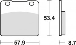TRW ZF KLOCKI HAMULCOWE KH103 ORGANIC SUZUKI VS 1400 87-03, GSXF 1100 88-92, VS 800 92-03, VS 600 94-97, YAMAHA SRX 250 85-87, P