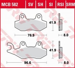 TRW LUCAS ZF KLOCKI HAMULCOWE KH135 SINTER OFFROAD KAWASAKI KLX 125 '10-'13, KX 125/250/500 '89-'93, KDX 200