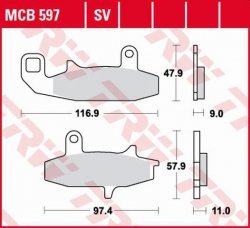 TRW ZF KLOCKI HAMULCOWE KH147 ORGANIC SUZUKI DR 650 90-96, DR 750 88-89, DR 800 88-91, PRZÓD (PROMOCJA)