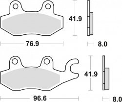 TRW ZF KLOCKI HAMULCOWE KH165 ORGANIC HONDA NSR 50 93-96 CB 125F 14-16, KAWASAKI EX 250 07-17, KLF 300 89-07, SUZUKI DR 250 82-8
