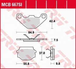 TRW ZF KLOCKI HAMULCOWE KH067 SINTER OFFROAD APRILIA MX 125 03-07, RX 125 00-01, CAGIVA WMX 125 89-, TYŁ