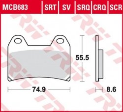 TRW ZF KLOCKI HAMULCOWE KH244 SINTER TRACK APRILIA RS 250 97-, RSV 1000 MILE/R 98-00, DUCATI 748/800/900/916/996 97-03, KTM SMC 