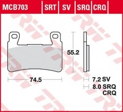 TRW ZF KLOCKI HAMULCOWE KH265 CARBON RACING HONDA CBR 900RR FIREBLADE 98-03, VTR 1000 SP1/SP2 00-07 PRZÓD