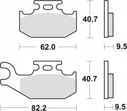 TRW ZF KLOCKI HAMULCOWE KH317 SINTER OFFROAD SUZUKI LTF 500 03-04, YAMAHA YXR 660 04-06 YFM 700 RAPTOR 06-, TYŁ
