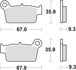 TRW LUCAS KLOCKI HAMULCOWE KH367 SINTER OFFROAD KAWASAKI KXF 250 04-, KLX 450 07-, KXF 450 04-, KXE 450 10-, SUZUKI RMZ 250 04-,