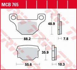 TRW ZF KLOCKI HAMULCOWE KH093 ORGANIC APRILIA RX 125 08-13, DERBI SENDA/TERRA/GPR 125 08-16, GAS GAS EC 250/300 12-16, RIJEJU MA