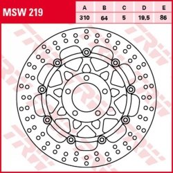 TRW ZF TARCZA HAMULCOWA PRZÓD SUZUKI GSF 250 BANDIT 92-00, GSF 400 BANDIT 91-95, GS 500 89-08, RF 900R 94-97, GSF 1200 BANDIT 96
