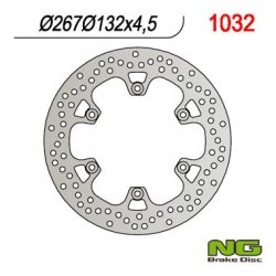 NG TARCZA HAMULCOWA TYŁ YAMAHA T-MAX 500 01-13 (267X132X4,5) (6X8,5MM)