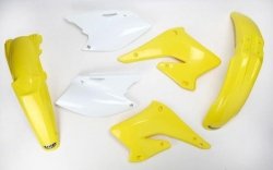 UFO KOMPLET PLASTIKÓW SUZUKI RMZ 250 04-06 KOLOR OEM (BIAŁY/ŻÓŁTY) (SU403E999)