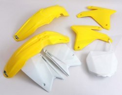 UFO KOMPLET PLASTIKÓW SUZUKI RMZ 450 05-06 KOLOR OEM (BIAŁY/ŻÓŁTY) (SU404E999)