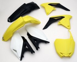 UFO KOMPLET PLASTIKÓW SUZUKI RMZ 250 10-18 KOLOR OEM 13 (ŻÓŁTY/CZARNY) (SU415E999)