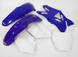 UFO KOMPLET PLASTIKÓW YAMAHA YZ 125 06-14, YZ 250 06-14 KOLOR OEM 06-12 (BIAŁY/NIEBIESKI) (YA302E999)