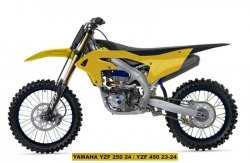 UFO KOMPLET PLASTIKÓW (FULL KIT) Z OSŁONAMI TELESKOPÓW (AMORTYZATORÓW) YAMAHA YZF 250 24-25, YZF 450 23-25 KOLOR ZŁOTY