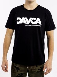 DAVCA T-shirt White Logo Black
