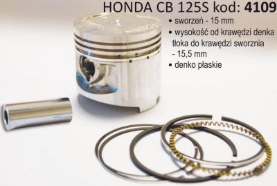 Tłok HONDA CB 125S / Nadwymiar /+ 0.50mm 