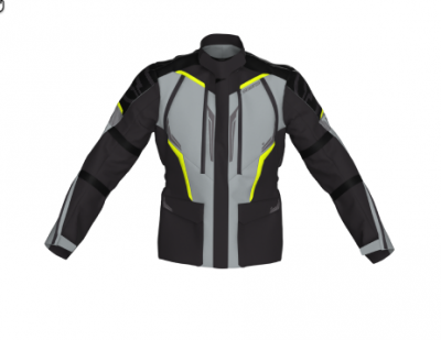KURTKA TEKSTYLNA OZONE TOUR III BLACK/GREY/FLUO YELLOW 3XL