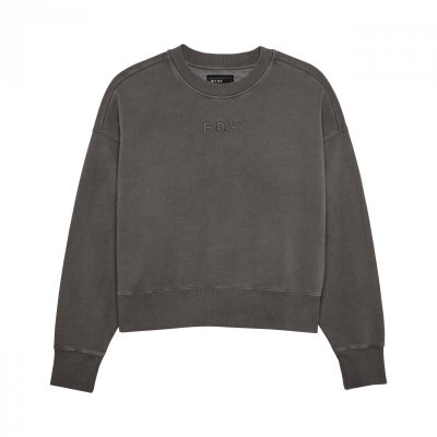 BLUZA FOX LADY WORDMARK OVERSIZED FLEECE CREW PEWTER XS