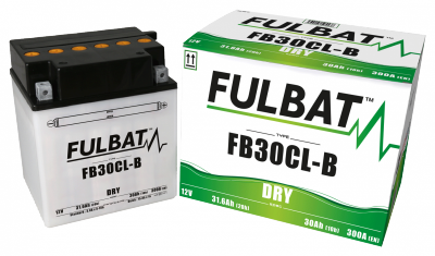 Akumulator FULBAT FUL DRY - FB30CL-B / YB30CL-B (suchy, obsługowy, kwas w zestawie)