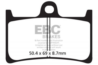 Klocki hamulcowe EBC SFAC252 skuterowe karbonowe (kpl. na 1 tarcze)
