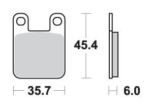 SBS KLOCKI HAMULCOWE KH115 CERAMIC KOLOR CZARNY PASUJE DO YAMAHA DT50R 04-, TZR50 03-, TOMOS