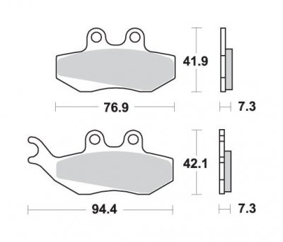 SBS KLOCKI HAMULCOWE KH194 STREET STANDART CERAMIC KOLOR CZARNY DEDYKOWANY DO YAMAHA DT50 PIAGGIO VESPA 125 APRILIA RX 90 120HF