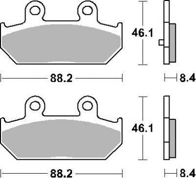 SBS KLOCKI HAMULCOWE KH412 STREET STANDART CERAMIC KOLOR CZARNY PASUJE DO: SUZUKI AN 400/650 BURGMAN 02-23 TYŁ