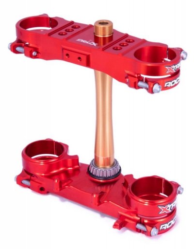 XTRIG PÓŁKI ZAWIESZENIA PRZEDNIEGO ROCS TECH TRIPLE CLAMPS HONDA CRF 250 22-24; CRF 450 21-24 (OFFSET 22MM) KOLOR CZERWONY