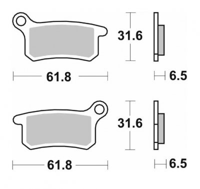 SBS KLOCKI HAMULCOWE NOWOŚĆ KH357 OFF-ROAD SINTER KOLOR ZŁOTY RZÓD/TYŁ KTM SX 65 09-21, GASGAS MC 65 21-, HUSQVARNA TC 65 17-, S