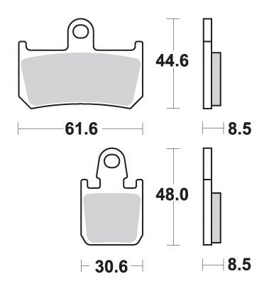 SBS KLOCKI HAMULCOWE KH442/4 STREET PERFORMANCE (EXCEL) SINTER YAMAHA YZF R1 07-14 KOLOR ZŁOTY