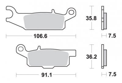 SBS KLOCKI HAMULCOWE KH444 OFF-ROAD SINTER YAMAHA YFM 550 GRIZZLY 09-16, YFM 700 07-17, YFM 250 RAPTOR 09-14 KOLOR ZŁOTY