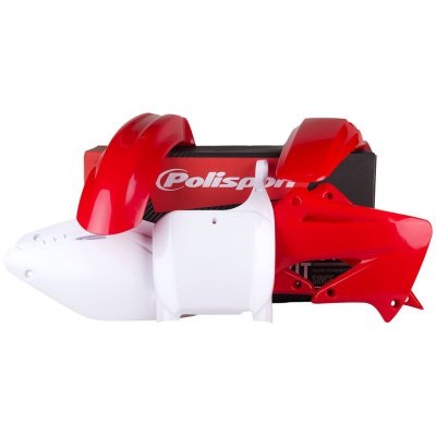 POLISPORT WYPRZEDAŻ KOMPLET PLASTIKÓW HONDA CR 125 02-03; CR 250 02-03 KOLOR OEM CZERWONO BIAŁY