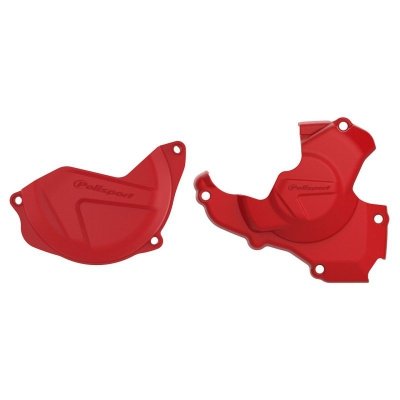 POLISPORT ZESTAW OSŁONA POKRYWY (DEKLA) ALTERNATORA ORAZ OSŁONA POKRYWY SPRZĘGŁA HONDA CRF 450R 16-17 KOLOR CZERWONY (8461200002