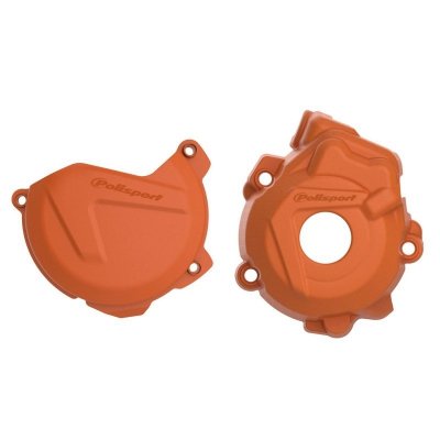 POLISPORT ZESTAW OSŁONA POKRYWY (DEKLA) ALTERNATORA ORAZ OSŁONA POKRYWY SPRZĘGŁA KTM SX-F/XC-F 250/350 09-16; HUSQVARNA FC 250/3