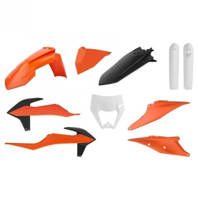 POLISPORT KOMPLET PLASTIKÓW (FULL KIT) KTM EXC/EXC-F TPI '20-'23 W ZESTAWIE OSŁONA LAMPY (8668600002) I OSŁONY AMORTYZ