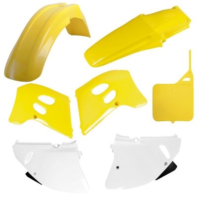 POLISPORT KOMPLET PLASTIKÓW SUZUKI RM 125/250 93-95 KOLOR ŻÓŁTY BIAŁY