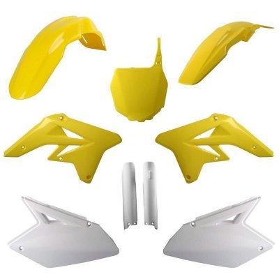 POLISPORT KOMPLET PLASTIKÓW (FULL KIT) SUZUKI RMZ 250 07-09 W ZESTAWIE TABLICA PRZEDNIA (8660400002) I OSŁONY AMORTYZARORÓW (839
