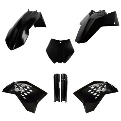 POLISPORT KOMPLET PLASTIKÓW (FULL KIT) KTM SX/SX-F 07 W ZESTAWIE OSŁONY AMORTYZATORÓW (8399000001) KOLOR CZARNY