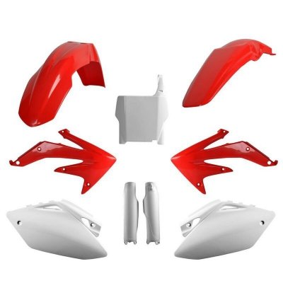 POLISPORT KOMPLET PLASTIKÓW (FULL KIT) HONDA CRF 450R 05-06 W ZESTAWIE TABLICA PRZEDNIA (8661900001) I OSŁONY AMORTYZARORÓW (835