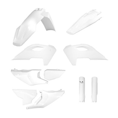 POLISPORT KOMPLET PLASTIKÓW (FULL KIT) HUSQVARNA TE/FE TPI 24-25 W ZESTAWIE OSŁONY AMORTYZATORÓW KOLOR BIAŁY OEM
