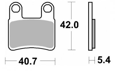 SBS KLOCKI HAMULCOWE KH257/2 (PARKING BRAKE PAD - HAMULEC POSTOJOWY) KYMCO MAXXER / MXU 08-14 STREET STANDART CERAMIC KOLOR CZAR
