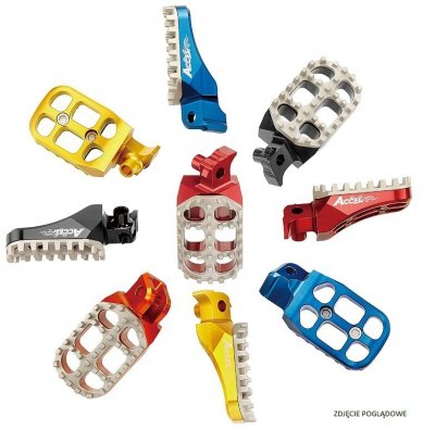 ACCEL PODNÓŻKI KAWASAKI KXF250 05-17,KXF450 07-17, ALUMINIUM T7075, KOLOR ZIELONY, REGULOWANA SZEROKOŚĆ - PROMOCJA