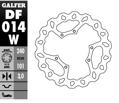 GALFER TARCZA HAMULCOWA PRZÓD HONDA CR 125R/250R '95-'07, CR 500 '95-'00, CRF 250R/450R '02- WAVE (240X