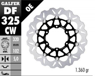 GALFER TARCZA HAMULCOWA PRZÓD SUZUKI GSXR 1000R 16- (WAVE FLOATING) (320X102X5MM)