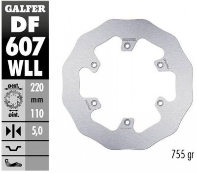 GALFER TARCZA HAMULCOWA TYŁ BETA RR 250/300/350 12-, RR 390/400/430/450/450/498 14-, XTRAINER 250/300 15- WAVE (240X109X5MM)