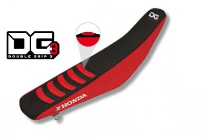 BLACKBIRD POKROWIEC / POSZYCIE NA SIEDZENIE HONDA CR 125/250 02-07, CRF 450R 02-04 DOUBLE GRIP 3 KOLOR CZARNY/CZERWONY